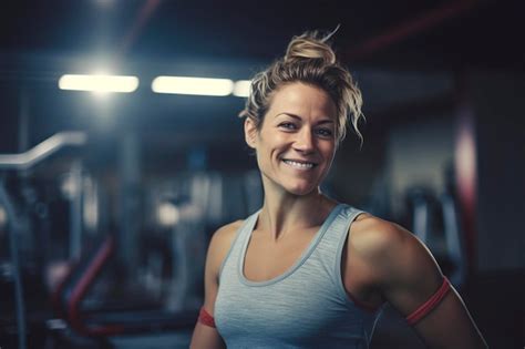 Premium AI Image | Portrait of beautiful fitness woman smiling and ...