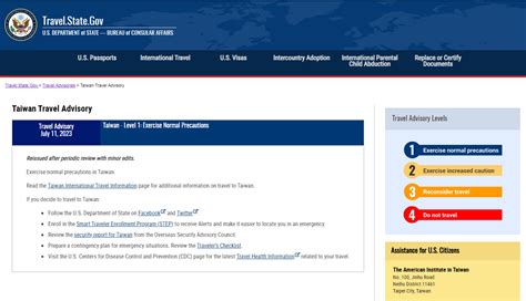 美国国务院更新台湾旅行警示 删除“国家”字眼—侨报网