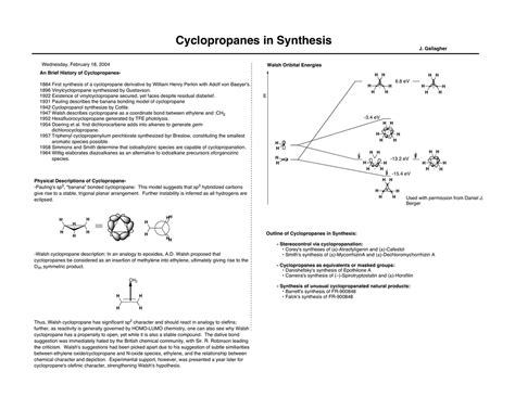 Cyclopropanes in Synthesis