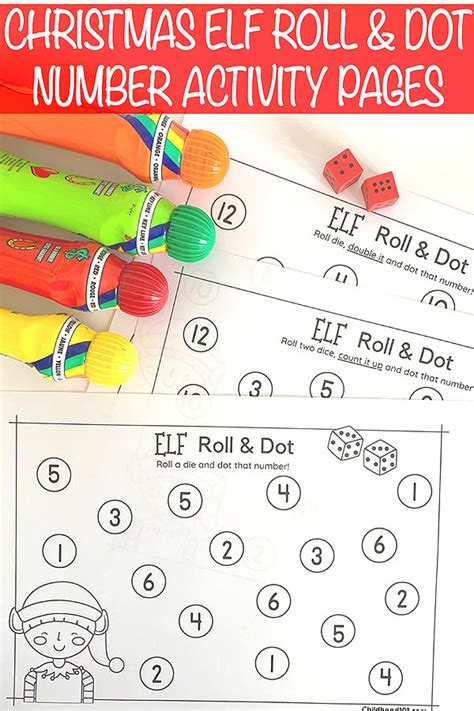 Elf Roll And Dot Number Game Numeral Recognition Doubles And Addition