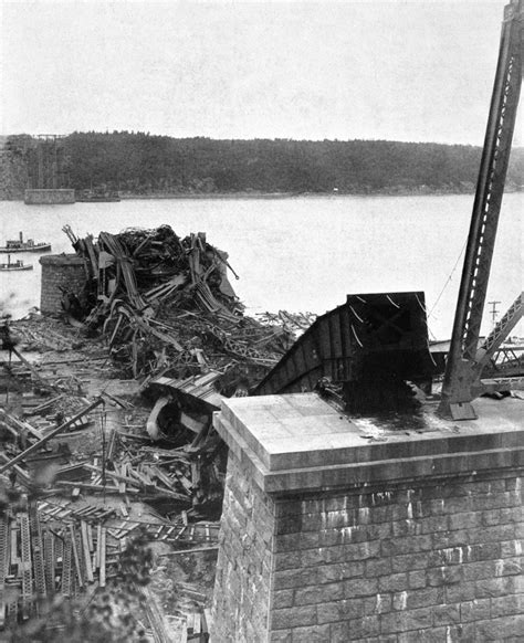 Quebec Bridge, 1907. /Nview Of The Quebec Bridge Following Its Collapse ...