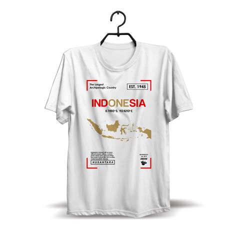 Jual Kaos Keren Pria Desain Peta Indonesia Sablon Dtg Dtf Bahan Katun