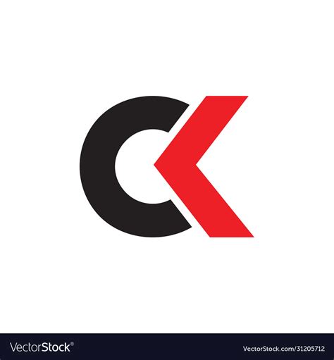 Letter Ck Simple Circle Geometric Logo Royalty Free Vector