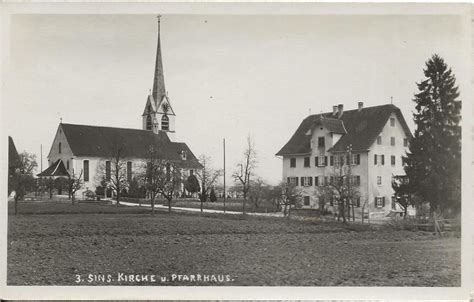 Sins AG Kirche Und Pfarrhaus Ca 1930 Kaufen Auf Ricardo