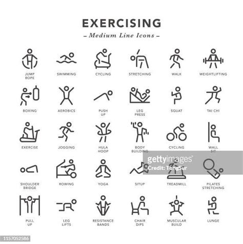 Exercising Medium Line Icons High Res Vector Graphic Getty Images