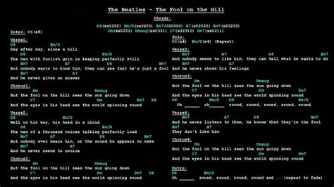 The Beatles The Fool On The Hill WS Beatles Lyrics Beatles Songs