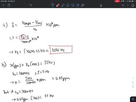 Solvedcalculate The Chemical Shift In Hertz Relative To The Chemical