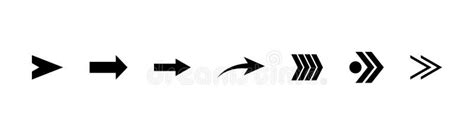 Set Of New Style Black Vector Arrows Isolated On White Arrow Vector