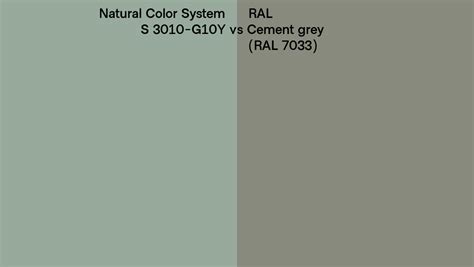 Natural Color System S 3010 G10Y Vs RAL Cement Grey RAL 7033 Side By