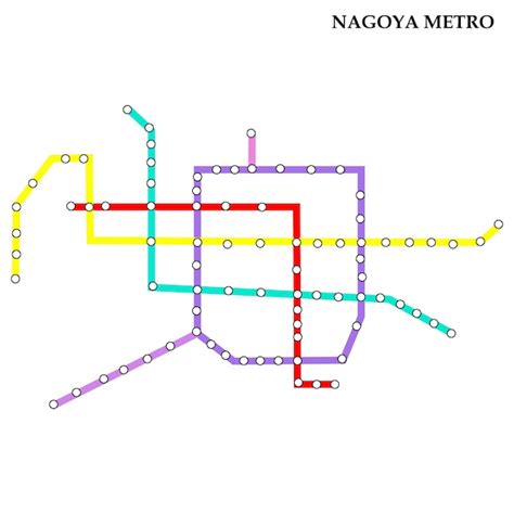 Karte Der U Bahn Von Nagoya Premium Vektor