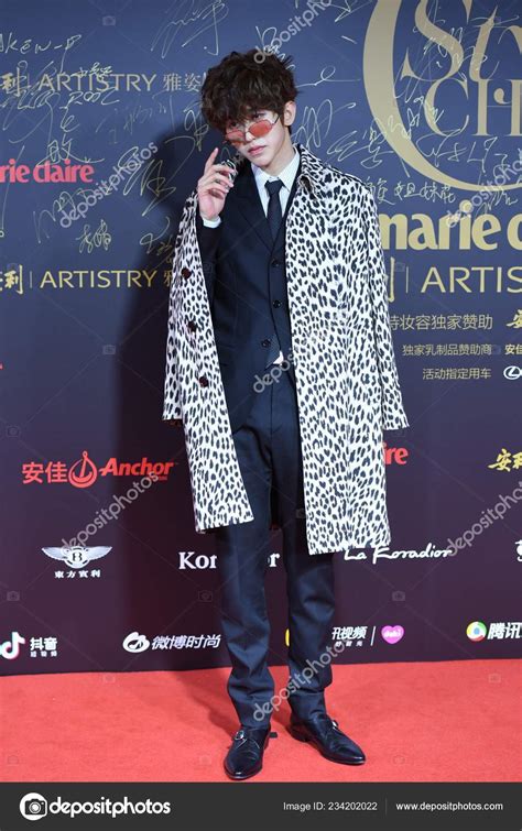 Singer Rapper Cai Xukun Chinese Boy Group Nine Percent Poses Stock