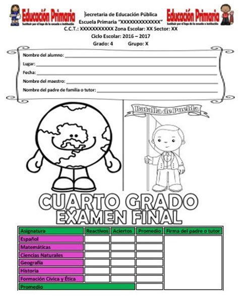 Examen Del Quinto Grado Para El Cuarto Bloque Del Ciclo