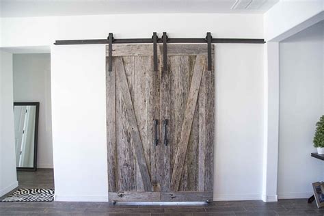 Rough Grey Smooth Brown Tobacco Barn Sliding Barn Doors