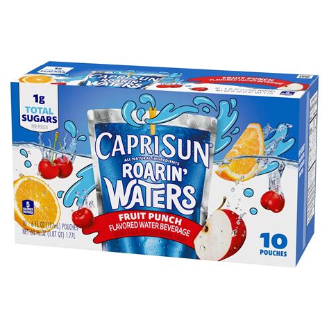 Capri Sun Roarin Waters Fruit Punch Wave Bebida De Jugo De Agua Con