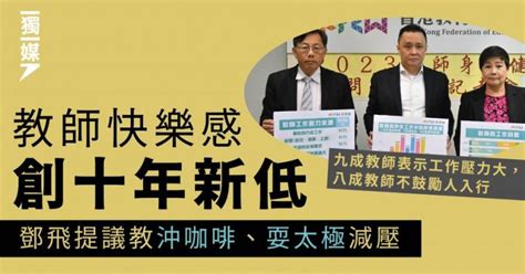 教師快樂感創十年新低 鄧飛提議教沖咖啡、耍太極減壓 獨媒報導 獨立媒體