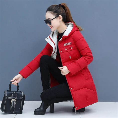 Cheap Plus Size Winter Casual Hooded Jacket Parkas For Women Warm