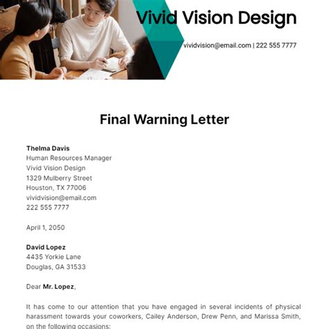 Free Warning Letter Templates And Examples Edit Online And Download