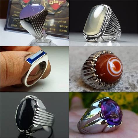 Jual Custom Ring Cincin Batu Akik Dan Permata Kombinasi Kuning Handmade