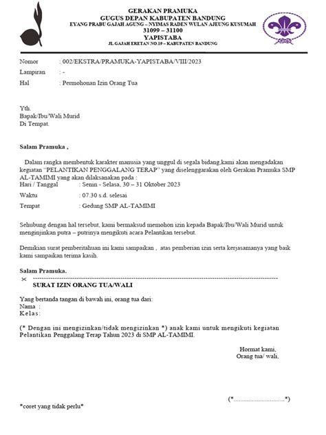 Surat Pramuka Penggalang | PDF