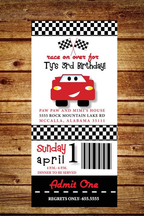 Cars Birthday Party Invitation Printable Cars Invitation Etsy Cars