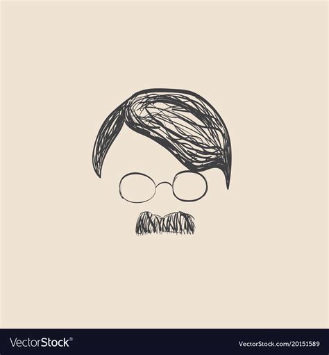 Human Hair And Mustache Sketch Royalty Free Vector Image