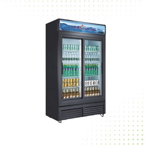 Standing 2 Door Showcase Refrigerator 868lt From Piokit Black