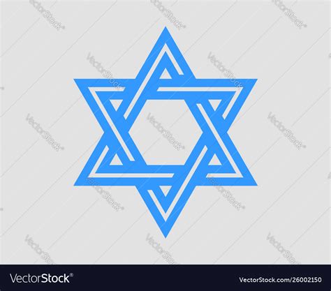 Jewish Star David Icon Six Pointed Stars Symbol Vector Image