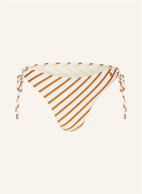 BEACHLIFE Triangel Bikini Hose SPICE STRIPE In Creme Cognac