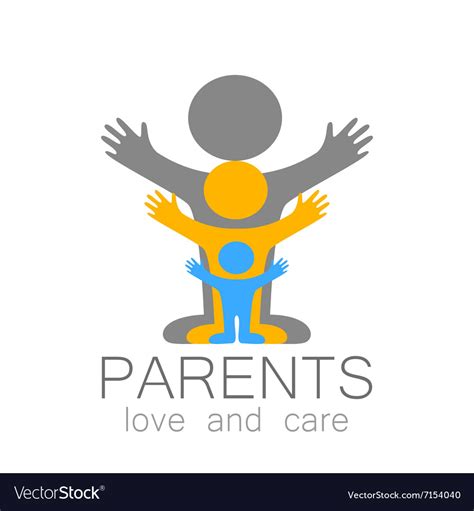 Parents love care logo Royalty Free Vector Image