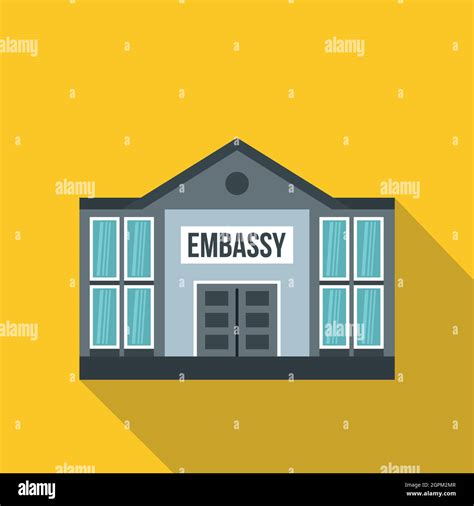 Embassy Icon Flat Style Stock Vector Image And Art Alamy