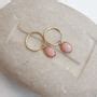 Pink Opal Gold Vermeil Hoop Earrings By Adela Rome