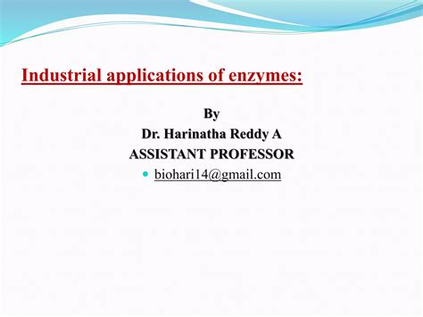 Industrial Applications Of Enzymes Ppt