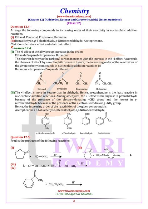 Ncert Solutions For Class Chemistry Chapter Aldehydes Ketones