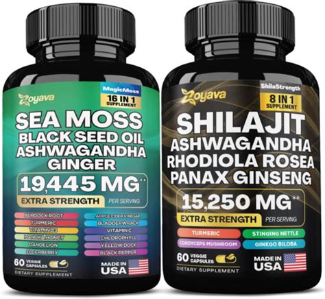 Zoyava Dynamic Vitality Bundle Sea Moss 7000mg Black Seed Oil 4000mg