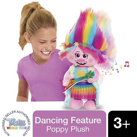 Jp Trolls World Tour Dancing And Singing Feature Poppy Plush For Ages Avant Garde Brands