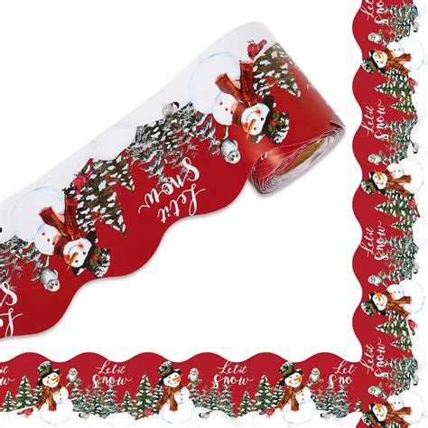 Mua AnyDesign 32 8Ft Winter Bulletin Board Borders Red Snowman Trim