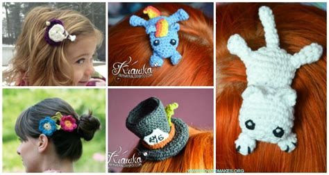 Girls Hairclip Accessories Free Crochet Patterns