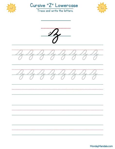 Cursive Z Worksheets Free Letter Writing Printables