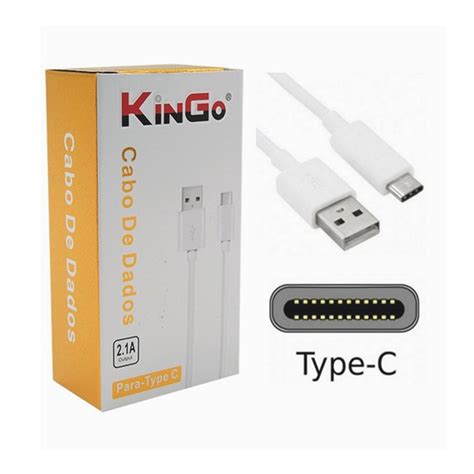 Cabo De Dados E Carregador Usb Tipo C Kingo Original Metro Envio