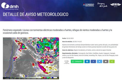 Dmh Paraguay On Twitter Aviso Meteorol Gico N Emitido