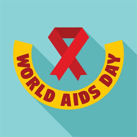 World aids day logo set, flat style 14607707 Vector Art at Vecteezy