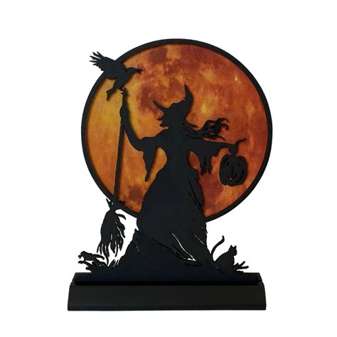 Witch with Moon Silhouette Decoration | Moody's Gifts