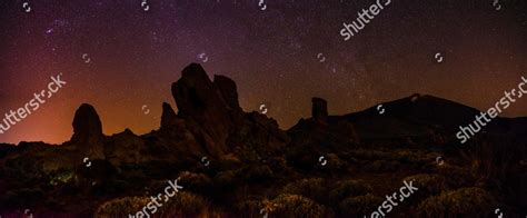 Roque Cinchado Teide Vulcano Starry Sky Editorial Stock Photo Stock