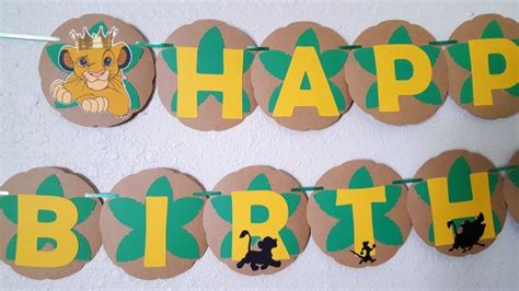 Lion King Happy Birthday Banner Simba Birthday Banner Lion - Etsy | Lion king birthday, Lion ...