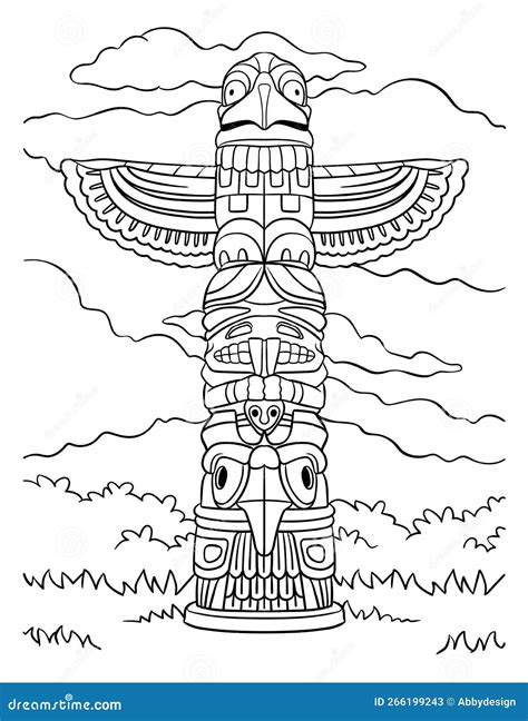 Native American Totem Pole Coloring Pages