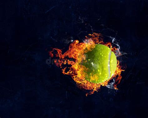 Tennis Ball In Fire Stock Illustration Illustration Of Motion