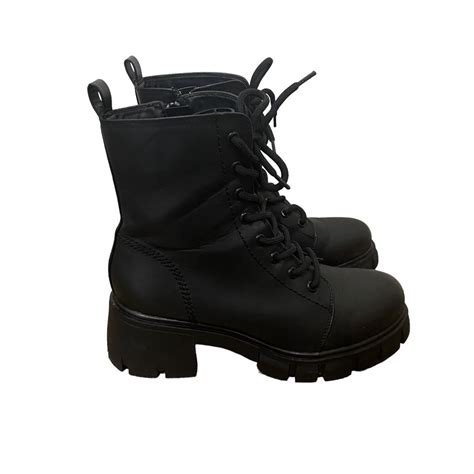 Mia Tauren Luh Sole Chunky Combat Boot Black Size 8 Gem