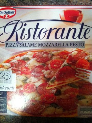 Laktosefrei Dr Oetker Ristorante Salame Mozzarella Pesto G