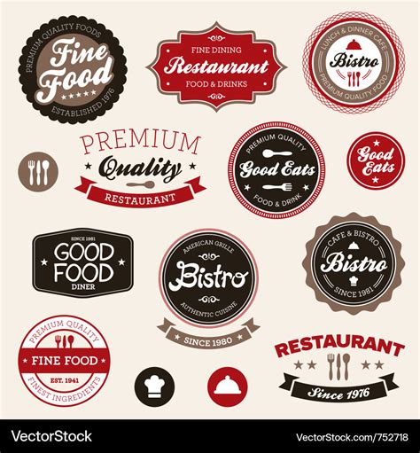 Restaurant Badges And Labels Royalty Free Vector Image