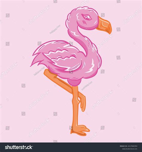 Cute Pink Flamingo Vector Illustration Stock Vector Royalty Free 2217944783 Shutterstock